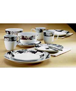 16 Piece Midnight Floral Porcelain Dinner Set