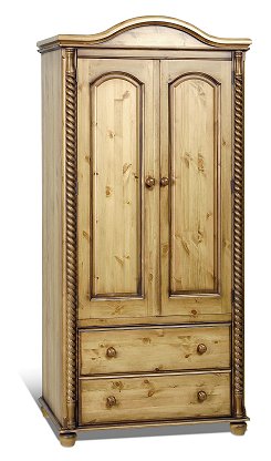 2 Drawer Wardrobe - Arch Top - Cottage