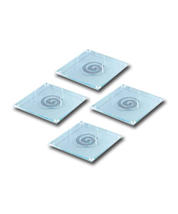 4 Swirl Glass Coasters