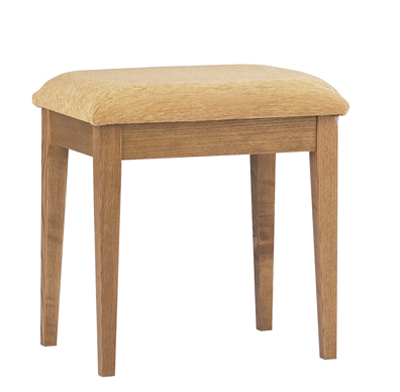 ASH UPHOLSTERED STOOL FROM THE CORNDELL METROPOLITAN RANGE IN A GOLD FINISH