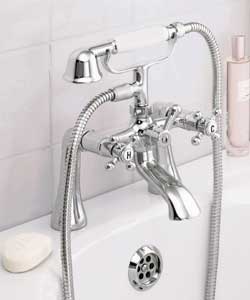 Chrome plated telephone handset showerhead and cra