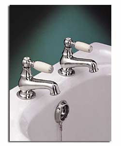 Chrome Victorian Lever Basin Taps