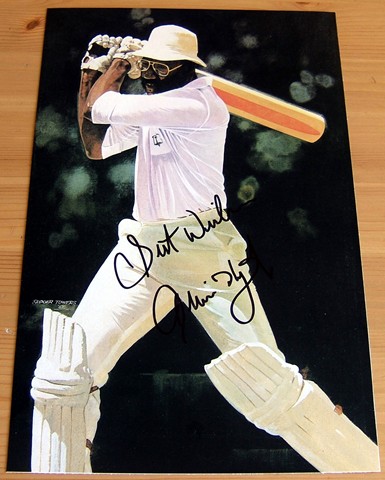 CLIVE LLOYD SIGNED 11 x 7.5 INCH BOOK PRINT