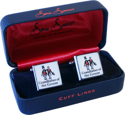 Contemporary Grandfather of the Groom Cufflinks