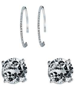 Unbranded Crystal Hoop and Stud Earrings