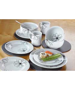 Daisy Scroll 16 Piece Dinner Set