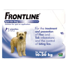 Frontline Spot On Dog is effective in the treatment and prevention of infestations of fleas, ticks a