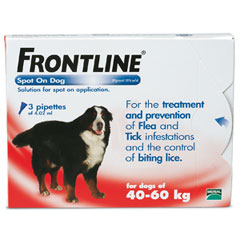 Frontline Spot On Dog is effective in the treatment and prevention of infestations of fleas, ticks a