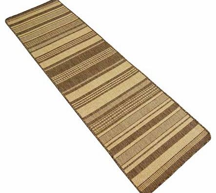 Sisal look flatwave featuring a tonal striped design. with latex gel back. Works wonderfully in dining rooms and kitchens. The durable. low maintenance pile wont embed dust and debris and no specialist cleaning is required. Suitable to surface shampo