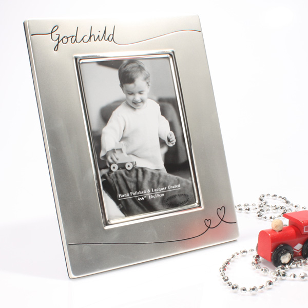 Unbranded Godchild Satin Silver Plated Photo Frame