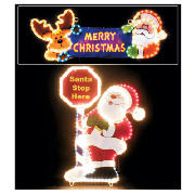 Unbranded Illuminated Santa Stop Here Sign