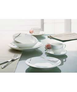 Unbranded Inspire Platinum Swirl Fine China 20 Piece Dinner Set