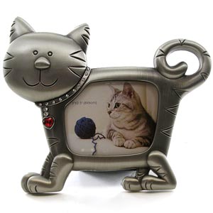 Unbranded Pewter Cat Photo Frame