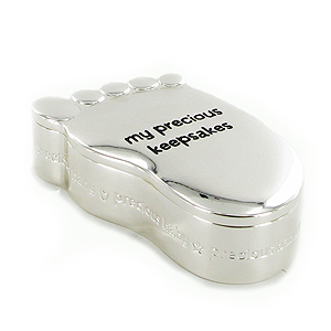 Unbranded Precious Baby Silver Plated Foot Print Keepsake