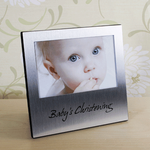 Unbranded Satin Silver Christening Frame