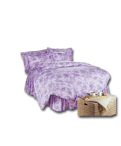 Script Double Duvet Cover Set Lilac