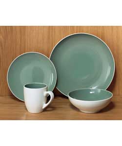 Unbranded Spring 16 Piece Dinner Set - Olive Green