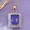 9ct gold amethyst and diamond pendant. Chain length 46 cm (18 ins).