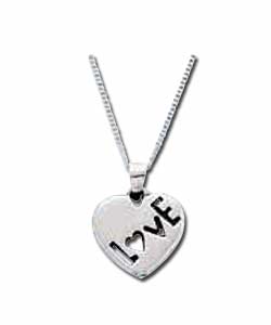 Sterling Silver Pierced Love Pendant