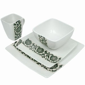 Tapestry White Square 16pc Dinner Set