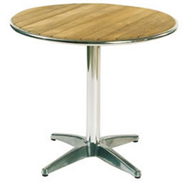 Teak and Aluminium Bistro Table Round