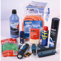 Kit includes:    Halfords screen wash 1L  Halfords aerosol deicer 400ml  Lock deicer aerosol