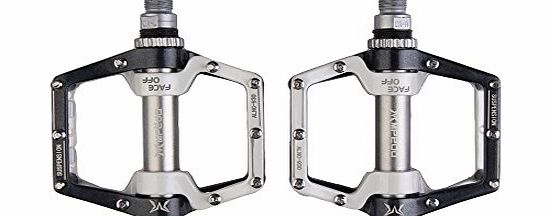 Vakind 1 Pair Alloy MTB BMX Bike Bicycle Pedal Pedals Aluminum Cage (Black   White)