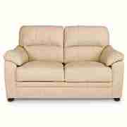 Regular Leather Recliner Sofa, Cream