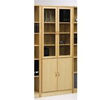 Maple Wood Veneer Tall Hald Glass Cupboard