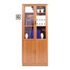 Tall Half Glass Door Cupboard (Teak)