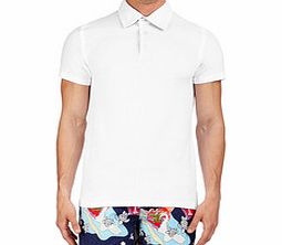 Pavois white cotton blend polo shirt