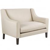 2 seater Sofa - Cream Chenille - Dark leg stain