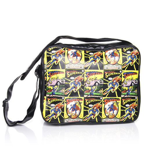 Vintage Print Superman Messenger Bag