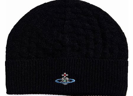 Vivienne Westwood Waffle Knit Beanie Hat Black