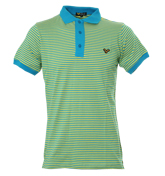 Yellow and Aqua Stripe Polo Shirt