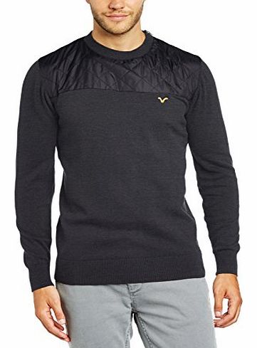  Jeans Mens Dusk Crew Neck Long Sleeve Jumper, Grey (Charcoal Marl), X-Large