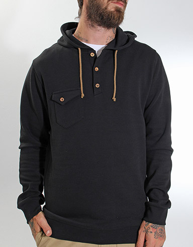 Black Beard Button hoody