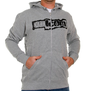 Block Font Zip hoody Melanged