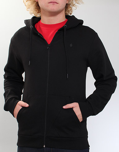 Icon Slim Zip hoody - Black