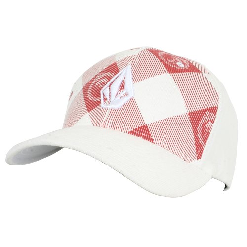 Volcom Mens Volcom Zee Cheque Flexfit Hat Red