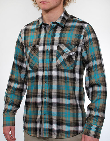 Slicker Flannel shirt - Bright Turquoise