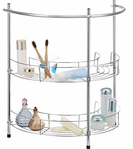 2 Tier Chrome Bathroom Under Basin Sink Storage Shelf Rack & Towel Rail