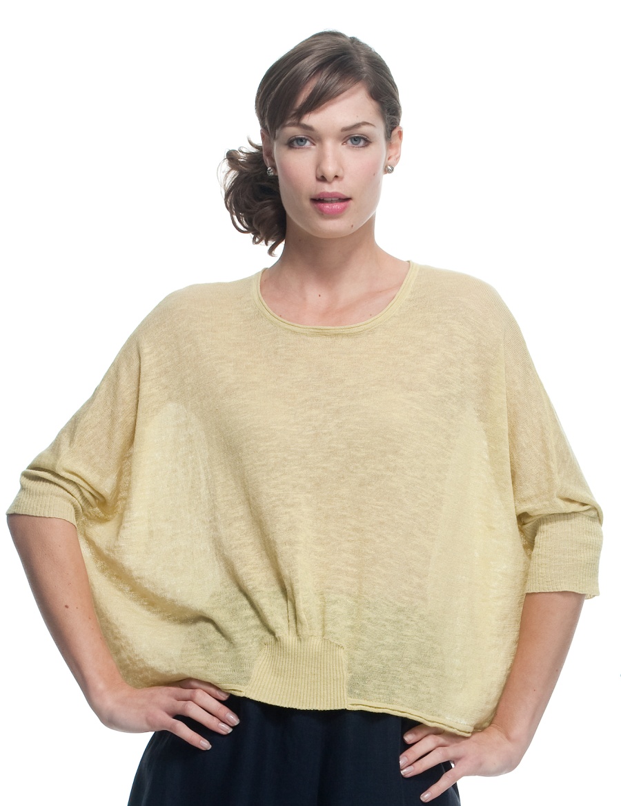 Crop Knit With Gathered Waist