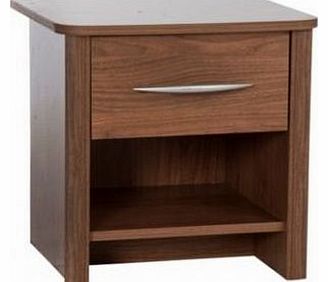 Bedside Table Walnut 1 Drawer Bedside Cabinet 1 Shelf Night Stand Drawer Chest