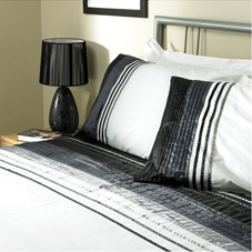 Pleat Duvet Set Black Kingsize