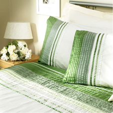 Pleat Duvet Set Green Kingsize