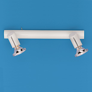 Wofi Lighting Tex Modern White Wall Light With 2 Halogen Spotlights