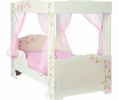 Girls Rose 4 Poster Toddler Bed + Deluxe Foam Mattress