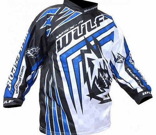 Wulf port Kids Mx Bmx ATV Quad Race Shirt Jersey 2014 Blue - 8/10 Years