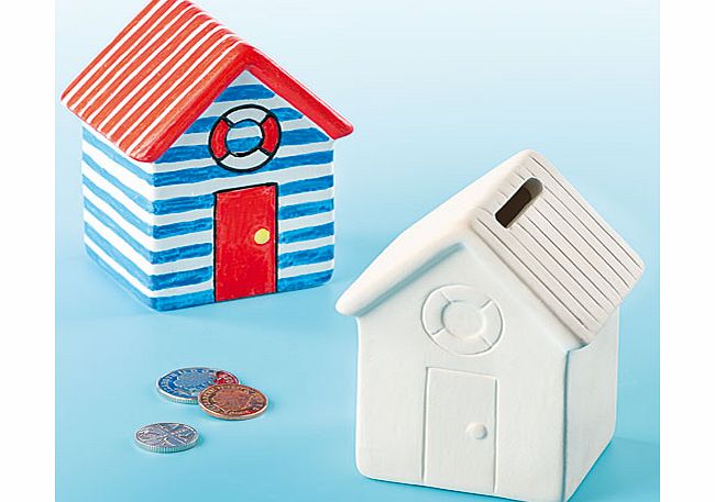 Beach Hut Ceramic Coin Banks - Box of 4